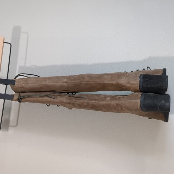 Free People x Jeffrey Campbell Perspective Suede Tall Knee High Lace Up Boot 8.5 - Picture 15 of 16